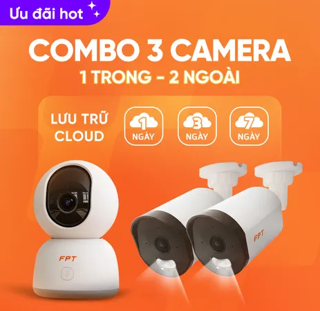 Combo 3 Camera (1 Trong - 2 Ngoài) FPT Telecom