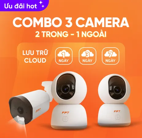 Combo 3 Camera (2 Trong - 1 Ngoài) FPT Telecom